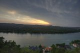 Stormy Skies Above Lakeside Homes