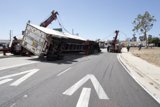 Overturned Truck on the Road