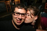 Spontaneous Cheek Kiss at a Bar in 2005