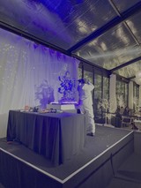 Chef Carving Ice Sculpture at Upscale Event