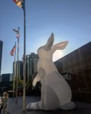 The White Bunny Sculpture in the Heart of the City