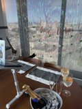 Wine and Ice Cream on a Wooden Dining Table