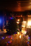Festive Man Standing By Lighting Christmas Tree