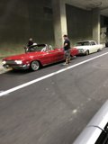 Red sports car at The Park DTLA