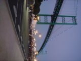 Illuminated City Bridge at Dusk