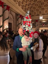 Family Christmas Portrait in Grand Historic Hall