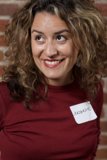 Happy Portrait of a Woman with Curly Hair