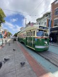 A Green and White Trolley in San Francisco