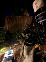 Backyard Astrophotography Setup at Night