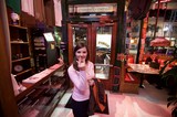 Woman Flips the Bird at Barney's Beanery Bar