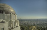 Panoramic city view from hilltop observatory