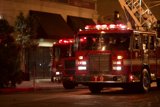 Nighttime Fire Truck on the Street