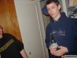 Blue Hoodie and a Bottle of Beer