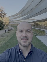 Selfie at Apple Park's Modern Campus