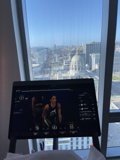 Cityscape View on a Laptop Screen
