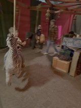Blurred Motion in Colorful Market Scene