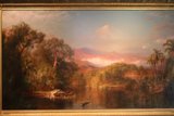 Majestic River and Mountain Landscape Painting