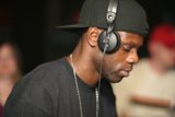 Grooving with His Headphones