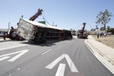 Overturned Truck on the Road