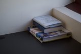 Book stack by the window