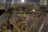 Toy Train in a Miniature Metropolis