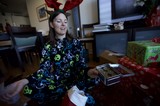 Reindeer Antlers and Candles on Christmas Morning