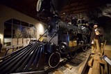 Historic Steam Locomotive Display with Period Costumed Interpreter