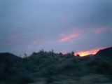 Blurry Sunset Through Car Window
