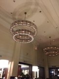 Grandiose Chandelier Illuminating Hotel Lobby