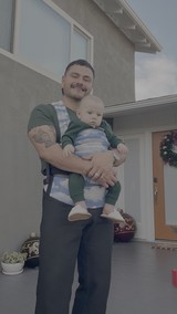 Father and Baby Holiday Portrait at Home