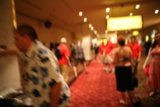 Formal Attire Fills the Hallway