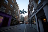 Festive Snowflake Decoration on London Shopping Street
