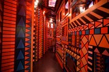 Vibrant Geometric Corridor with Traditional Indigenous Patterns
