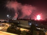 Fireworks Light up the Night Sky Above the City