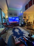 A Cozy Living Room with State-Of-The-Art Entertainment Center