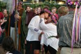 A Romantic Kiss in a Sea of Flowers