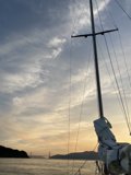  Majestic sailboat on the serene raccoon strait