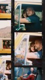 Vintage Film Strip of Couples in Car