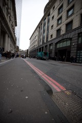 Urban Street View with Red Lines in London