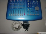 Blue Mixer with Microphone and Cord