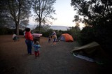 Family Camping at Dusk on Mount Diablo