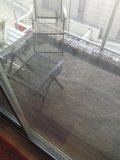 A Scenic View of the Patio through the Glass Door