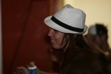 White Fedora and Stripes
