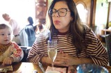Mother and Child Celebrating at Madonna Inn