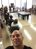 FFW Office All Hands Meeting Selfie Pool Table Employees Gathered Tech Startup Interior Modern Open Floor Plan