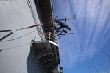 Looking Up at USS Hornet's Crane and Tower
