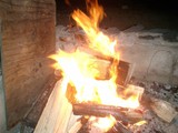 Blaze in the Desert Woodpile