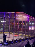 Night sky illuminates large convention center