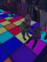 Children Playing on Interactive LED Floor