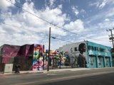 Colorfully Graffitied Building in the City